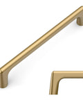 Champagne Bronze Cabinet Pulls 10 Pack 5 Inch Center To Center 128mm Kitchen Cabinet Handles Hardware ZH0041 close-up view
