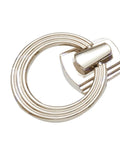 5 Pack 2.2 Inch Footed Nickel Ring Drawer Pulls, Classic American Design, Heavy Duty, Durable Non Fading Nickel Finish