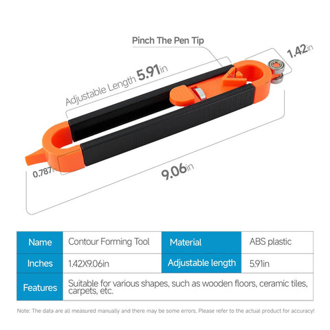 Adjustable Lock Contour Gauge For Nailing Irregular Shapes With Hella Precision 5.91in ABS scribing tool for wood floors and tiles.