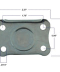 Top plate of Non Marking 2 Inch TPR Rubber Caster Wheel with dimensions, suitable for hospital and institutional use.