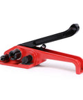 Heavy Duty Pallet Strapping Kit With 3/4 Inch X 1640 Ft Polypropylene Woven Cord Coils And 300 Metal Buckles Plus Rock Solid Tensioner Tool in red