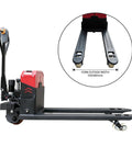 Heavy Duty Electric Pallet Jack 6600 Lb Capacity Warehouse Material Handler with adjustable fork width for versatile use.
