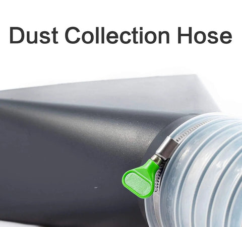 12 Pack Two and a Half Inch Key Type Adjustable Stainless Steel Hose Clamps for Dust Collection visible on a clear hose