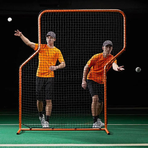Built Tough Heavy Duty Steel Frame Pitcher Z Screen For Baseball And Softball Batting Practice Net 7 By 5 Feet Orange