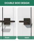 Heavy Duty Gate Latch With Dual Sided Handles For Right Inswing Gates Self Locking Swing Gate Hardware, front and back views