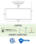 Addison 13 Inch Dope Modern Drum Semi Flush Mount Ceiling Light diagram with dimensions and bulb compatibility