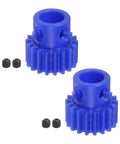 2 Pack 18T Spur Gear For RC Cars 8mm Bore Pinion Gear Mod 1 Plastic Motor Gear Replacement Parts, blue gears with screws