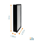 Replacement Filter 2 Pack For Honeywell HRF-H2 Air Purifiers, vertical view showing 10" x 4.75" dimensions