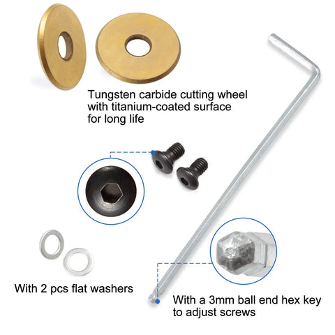 Top Shelf Replacement Cutting Wheel For Tile Cutters And Glass Nippers Built Tough High Strength Tungsten Carbide Scoring Blades with hardware and hex wrench.