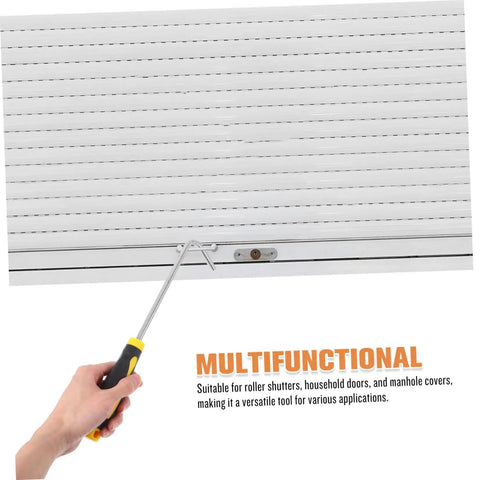 Multi Function Stainless Steel Roller Shutter Hook And Manhole Cover Lifter With Plush Rubber Grip, lifting roller shutters.