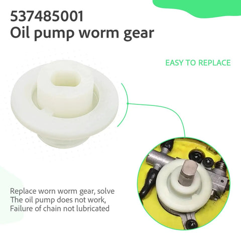 Oil Pump Worm Gear Replacement 2 Pack for Ryobi 40V Cordless Chainsaw with easy replaceability shown on white background