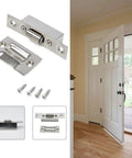Stainless Steel Cabinet Door Catch Roller Latch for Cabinets and Cupboards, No Fuss Install with Screws, Quiet Closing
