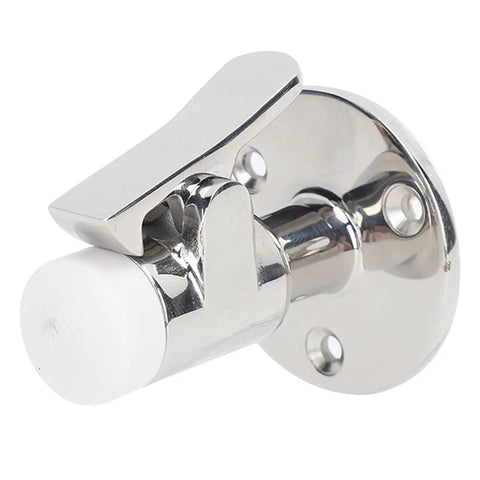 Heavy Duty 316 Stainless Steel Marine Door Stopper Catch Set For Ships And Yachts Rust Proof And Super Durable in close-up view.