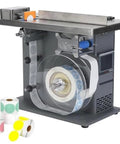 Semi Automatic Right Angle Labeling Machine With Plc Control And Fiber Optic Sensor Adjustable Speed for corner radius sealing.
