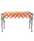 Sturdy Adjustable Conveyor Roller Stand For Table Saw, Heavy Duty Steel Outfeed Support With 110 Lbs Weight Capacity, Anti Rust Design, adjustable height.
