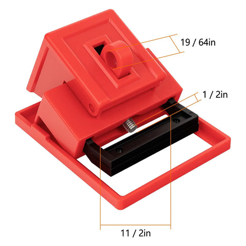 Front view of Clamp On Circuit Breaker Lockout Device Kit, 3 Pack, 480 To 600 Volt Safe Isolation For Single And Multi Pole Breakers