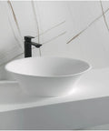 Above Counter Oval Vessel Sink In Matte White 21 Inch Made From 100 Percent Pure Acrylic Resin Non Porous Hygienic Scratch Resistant