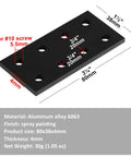 Ten Pack Flat Joining Plates for 2020 and 2040 T Slot Aluminum Profiles, Eight Hole 20 Series Straight Plates Black, Four Millimeter Thick