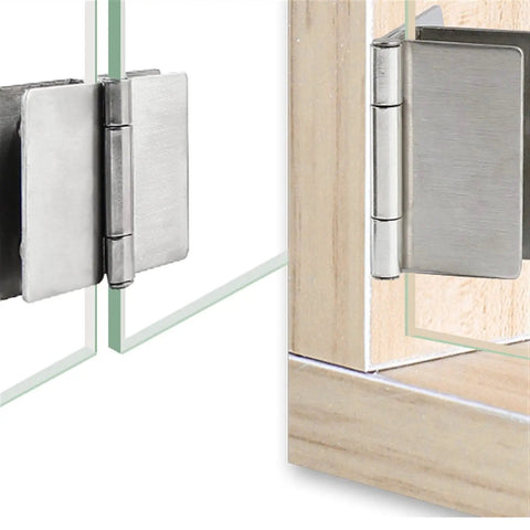 Heavy Duty Stainless Steel Glass Hinge for Frameless Cabinets and Wine Racks non opening accessories built to last