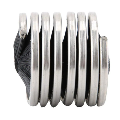 Rope Cleaning Brush For Rock Climbing And Caving, Quick Dry, Easy To Use Rope Wash Tool showing coiled stainless steel and bristles