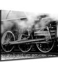 Train Locomotive Wall Art Poster Black And White Running Gear Wheel Canvas Print Unframed 8x12 Inch Modern Home Decor