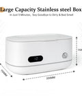 42KHz Ultrasonic Cleaner For Jewelry And Glasses, 480ML stainless steel tank, portable design, front view with dimensions