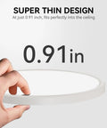 Ultra Thin 9 Inch LED Ceiling Light Flush Mount 2800 Lumens 5000K Daylight Undimmable, hand holds 0.91 inch slim light