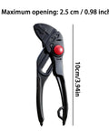4-Inch Carbon Steel Grooved Adjustable Plumbing Pliers With Quick Jaw Adjustment, Rust-Resistant Electroplated Finish, Your Go-To Tool For Pipe Repairs, Home Fixes, And Auto Maintenance, black side view