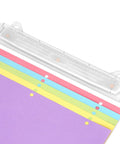 Portable 3 Hole Puncher with Built In 10 Inch Ruler for Binders 5 Sheet Capacity Three Ring Paper Punch School and Office Tool