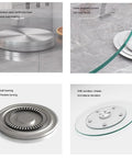 Tempered Glass Rotating Serving Tray With Aluminum Auxiliary Wheel Round Lazy Susan Turntable parts and features