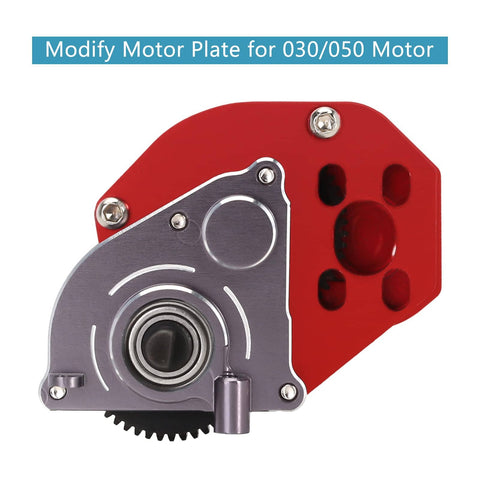 16G Complete Transmission Gearbox With Steel 0.3 Mod Gear Set For 1 24 Axial SCX24 Deadbolt C10 JLU Gladiator Bronco RC Red CNC Plate