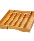 Expandable Bamboo Kitchen Drawer Organizer For Cutlery And Utensils, Adjustable Wood Cutlery Tray In Drawer For Flatware And Silverware