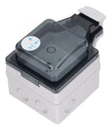 Outdoor Smart Outlet With Slick App Remote Control And Programmable Timer Ip66 Weatherproof Power Socket For Patio And Backyard, top view showing cover.