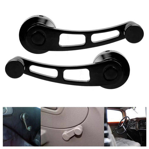 2 Pcs Window Handle And Window Riser Crank Winder Set For Classic Cars, Premium Alloy Material, Installed in vintage car interiors