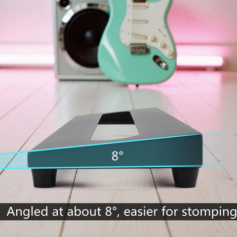 Compact 15.7 By 4.9 Inch Guitar Pedal Board With Carry Bag, Built Tough Steel, Fits 4-5 Pedals, 8-Degree Tilt angled view