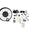 Powerful 1500W Front Wheel Hub Motor Conversion Kit for 26 by 4 inch e-bikes with DC48V, five gears, and LCD meter