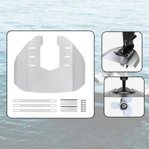 Hydrofoil Stabilizer Fin for Outdrive Motors 40 to 350HP on Inflatable Boats Stainless Steel Build DIY Easy Install kit