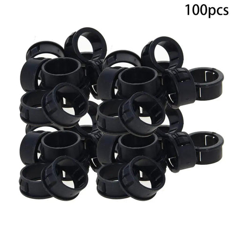 100 Pcs 22mm Snap Bushing Grommet Set SK22 Black Nylon Cable Hose Shield Round Panel Locking Hole Plugs Cover For Wiring Harnesses And Cable Protection