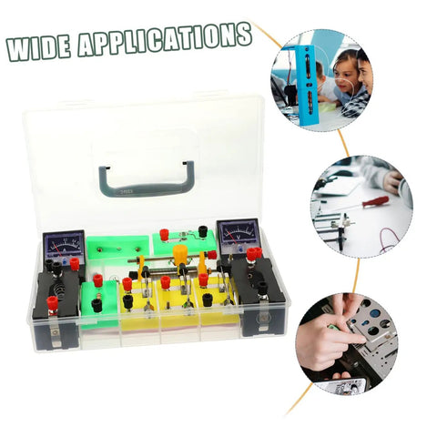 Physics Learning Kit For Electricity Experiments Set For School Science Education And Home Lab Use in open plastic case