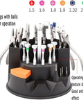 Pro Eyeglass Repair Kit 14 In 1 Optical Tool Set with stainless steel pliers and screwdrivers in a storage rack