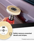 Eraser Wheel Adhesive Remover For Decals And Vinyl 4 Inch Diameter 5/8 Inch Thick removing decal with drill