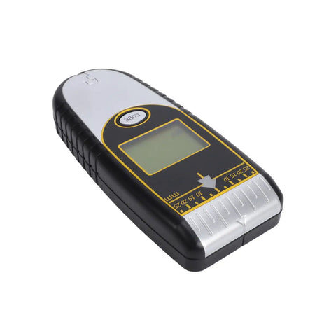 Hyuduo Digital Stud Finder Wall Scanner 7-in-1 (Silver) shown from the side with a digital display and measurement markings.