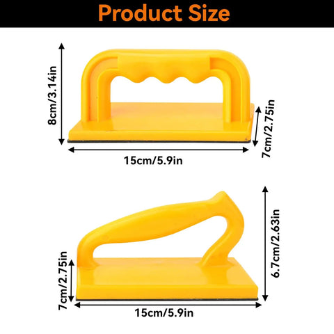 2 Pack Push Blocks for Table Saws and Woodworking Angled Handle Push Sticks Sliding Safety Push Blocks for Woodworkers Kickback Prevention and Stock Control Great for Jointer and Saw Cutting showing product dimensions