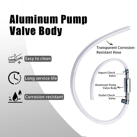 Universal Brake Bleeder Hose Kit with aluminum pump valve body and transparent corrosion-resistant hose for easy maintenance