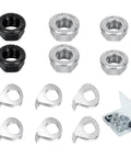 Durable Carbon Steel Bike Hub Nut And Safety Washer Kit With M8 M9.5 M10 for front rear wheel hubs, snug fit, anti-slip threads