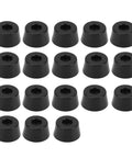 18-piece black rubber Non Slip Furniture Feet Pads Set For Chairs And Tables, arranged in rows on a white background.