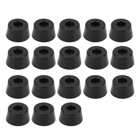 18-piece black rubber Non Slip Furniture Feet Pads Set For Chairs And Tables, arranged in rows on a white background.