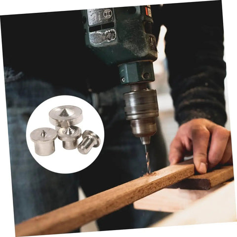 16 Piece Shelf Pin Drilling Jig And Dowel Center Points Kit For Smooth Woodworking Projects Plus Pro Grade Tenon Alignment Tool in use, with drill and dowel pins.