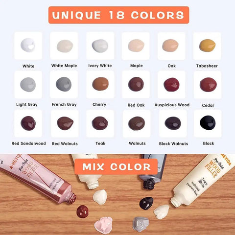 All In One DIY Ready Wood Repair Kit With 18 Color Resin Fillers for Furniture and Floors 31 Piece Set color options