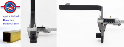 High Rise Shower Arm And Flange 16 Inch Solid Brass Square Shower Riser Gooseneck Wall Mount Extension Arm Half Inch NPT Tapered Threads Matte Black